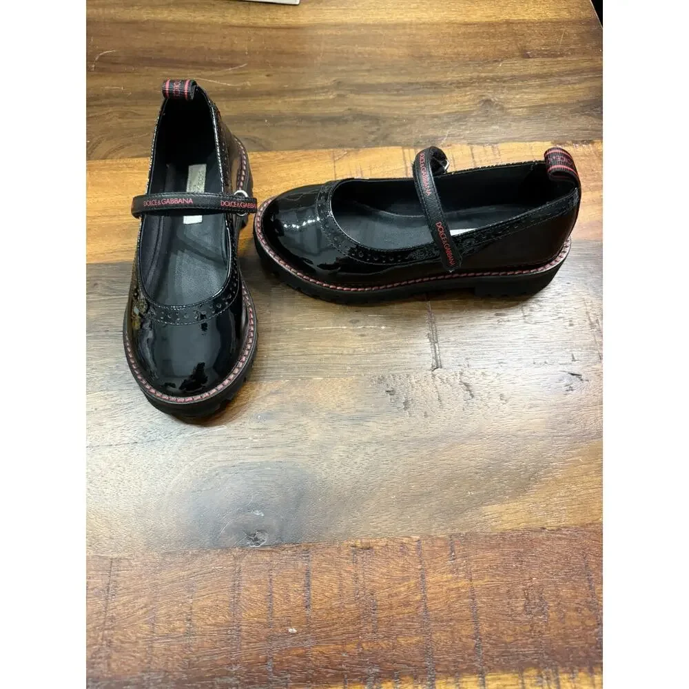 DOLCE GABBANA black patent leather shoes Mary Jane Style- Size EU 29